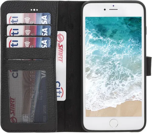 Vista 115 de HARDISTON Compatible con iPhone 7 Plus / 8 Plus Funda Cartera, Hecha a Mano de Cuero Genuino, Funda Magnética Desmontable con Tapa Abatible