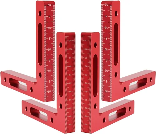 Vista 8 de Mocoum Aleación de aluminio de 90 grados cuadrados de posicionamiento de 4.7 x 4.7 pulgadas (4.7 x 4.7 in), abrazaderas de ángulo recto, herramienta