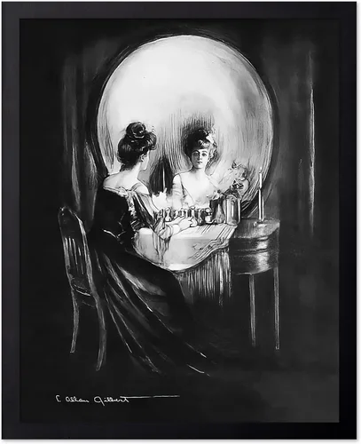Vista 8 de Poster Master Póster vintage – Impresión de pintura de bailarina en la cabeza de la muerte – Arte surrealismo – Regalo gótico para él, ella