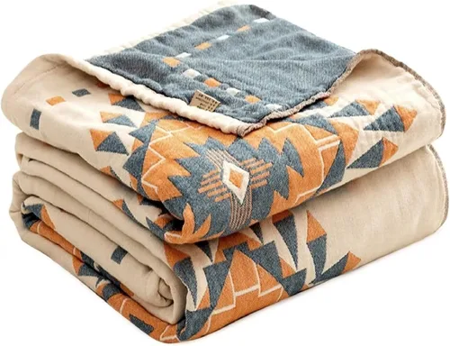 Vista 145 de MSGKV - Manta bohemia/primaveral de algodón para sofá y sala de estar, de gasa acogedora, de 50 x 60 pulgadas 50"x60" Cotton Throw, Woven Bird