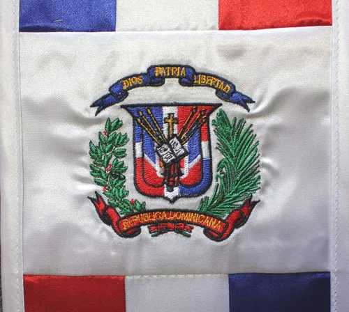 Vista 2 de Del Mex Bandera de República Dominicana y Estados Unidos Combo Banda de Graduación Estola Orgullo Country