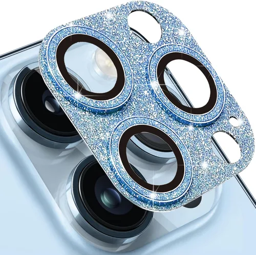 Vista 27 de Protector de lente de cámara para iPhone 13 Mini y iPhone 13, cubierta de lente brillante con diamantes de imitación 3D con diamantes de imitación