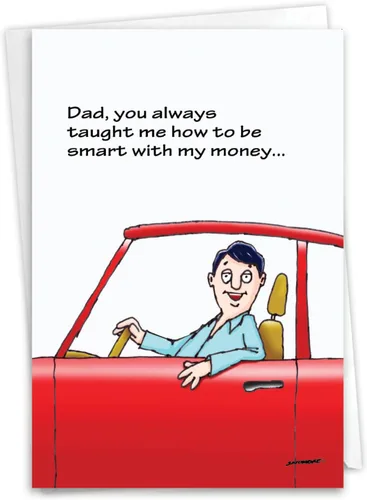 Vista 11 de NobleWorks - 1 tarjeta divertida del día del padre con sobre, tarjeta de felicitación de humor para papá, padrastros - Are We There Yet 5312