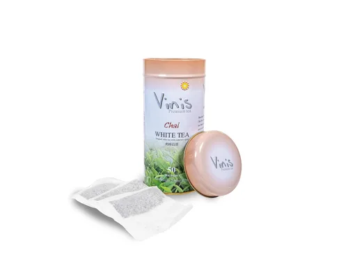 Vista 4 de Vinis Caja de té blanco Chai prémium de 6 latas (50 bolsas de té por lata) (té blanco Chai)
