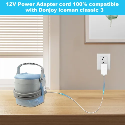 Vista 2 de Cable de alimentación de 12 V para DonJoy Iceman Classic 3 11-1423 Sistema de terapia fría REF 25-4041 Cable cargador adaptador de corriente