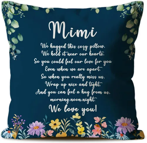 Vista 8 de Lola - Fundas de almohada, regalos conmovedores para la abuela Lola, almohada de cojín floral acogedora para abuelo, 18 x 18 pulgadas