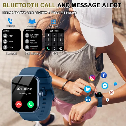 Vista 2 de Smart Watch for Men Women (Answer/Make Call), 1.96"HD Smartwatch with Heart Rate/Sleep Monitor/Pedometer, 113+ Sports Modes, New Fitness Watch IP68