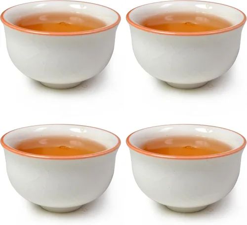 Vista 10 de Liang baobao Juego de 4 tazas de té de degustación, taza de té china de 2 onzas, pequeña (azul)