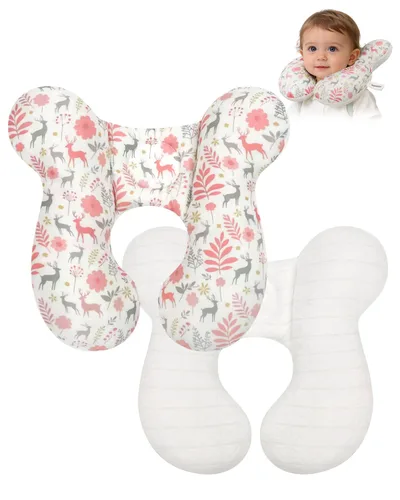Vista 15 de KAKIBLIN Almohada para el cuello del bebé, almohada de la ayuda de la Azul
