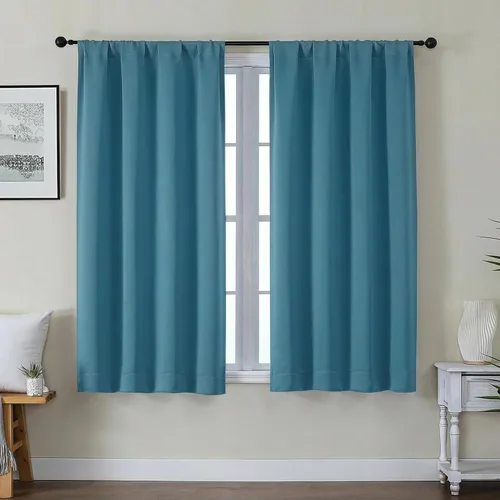 Vista 110 de Gwine Cortinas opacas para dormitorio, 54 pulgadas de largo, paneles de cortina de ventana con aislamiento térmico y reducción de ruido, cortinas