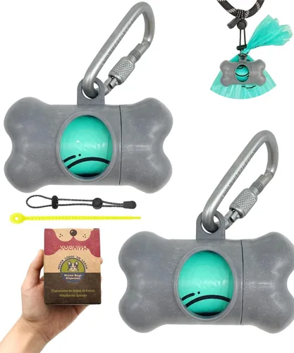 Vista 18 de Dispensador de bolsas de recogida de caca de perro con 1 rollo de color aleatorio, bolsas de residuos para perros a prueba de fugas y perfumadas