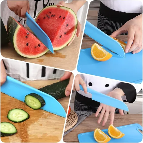 Vista 2 de jawbush Cuchillo de lechuga profesional para evitar que se torne marrón, cuchillo dentado de plástico de 11 pulgadas para verduras, frutas, pan