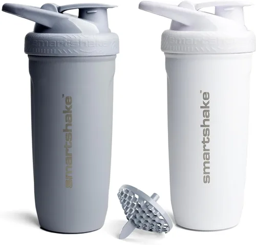 Vista 17 de Smartshake Reforce - Botella mezcladora de proteínas de acero inoxidable, sin aislamiento, unisex, para gimnasio, botellas agitadoras de metal, 30.4