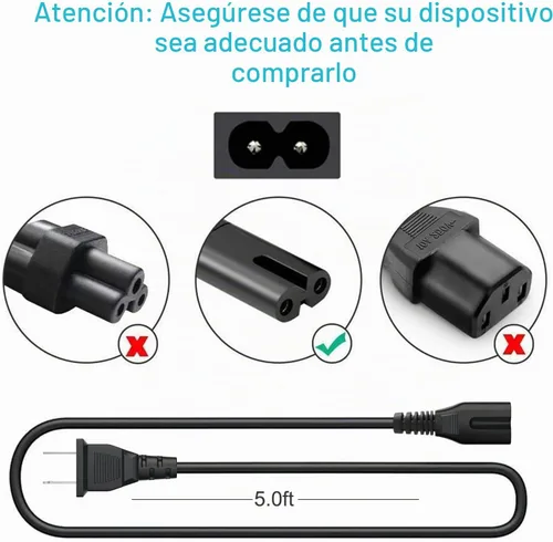 Vista 4 de Cable de alimentación de CA compatible con ION Tailgater Plus Express, Sport XL Boombox Deluxe, impresoras Canon LC-E8E CB-5L LP-E8, Philips
