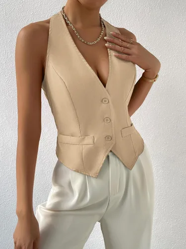 Vista 3 de Verdusa Chaleco sin mangas con cuello en V para mujer