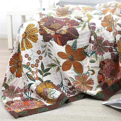 Vista 137 de MSGKV - Manta bohemia/primaveral de algodón para sofá y sala de estar, de gasa acogedora, de 50 x 60 pulgadas 50"x60" Cotton Throw, Woven Bird