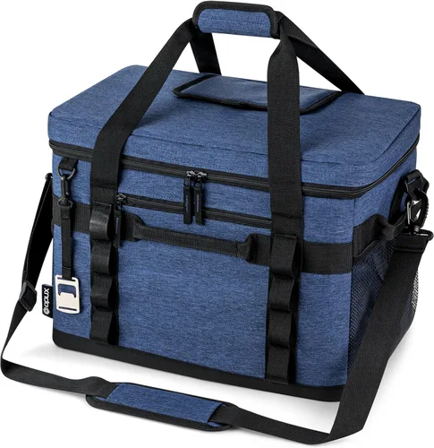 Vista 11 de OPUX Bolsa térmica suave, térmica portátil plegable y aislada, 48/60 latas, a prueba de fugas, para acampar en la playa, con correa para el hombro