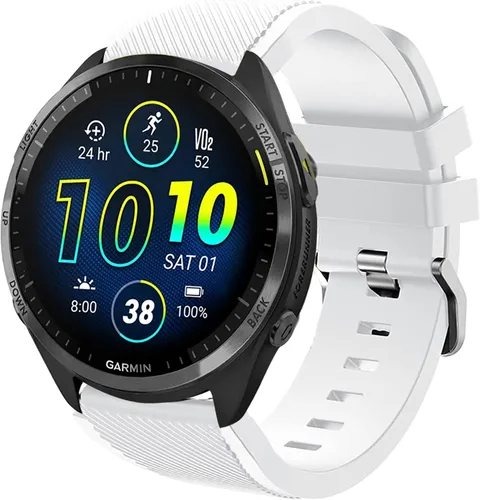 Vista 7 de Lamshaw Correas compatibles con Garmin Forerunner 965, correas de repuesto clásicas de silicona compatibles con reloj inteligente Garmin Forerunner