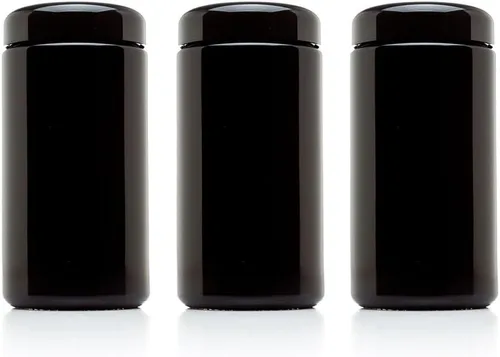 Vista 9 de Infinity Jars Tarro de boca ancha con tapa de rosca de vidrio ultravioleta negro extra grande de 1 litro (34 fl oz)
