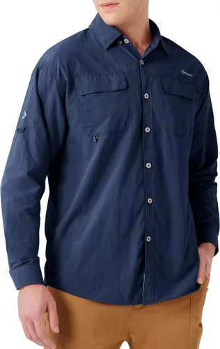 Vista 12 de NAVISKIN Camisas de pesca con protección solar UPF 50+ de manga larga para hombre, PFG para senderismo, viajes, campamento