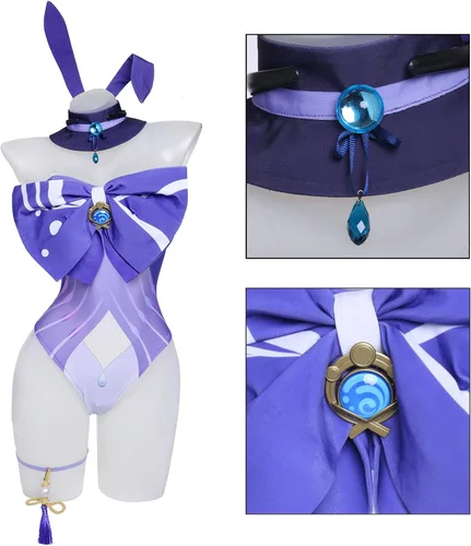 Vista 3 de Vibsion Disfraz de cosplay para mujer Genshin Conjunto completo