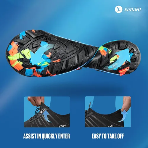 Vista 6 de Simari Zapatos de agua para mujer, hombre, natación, playa, piscina, deportes acuáticos, secado rápido, estilo descalzo, buceo, surf y caminar