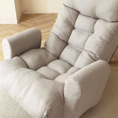 Vista 5 de Yoglad Sofá de estilo japonés, silla de juegos de suelo, sofá perezoso para leer juegos y meditar, 3 posiciones ajustables con cómodo respaldo
