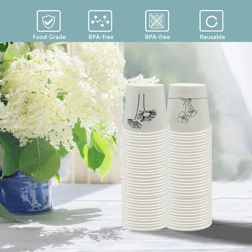 Vista 4 de Rainmae Paquete de 400 vasos de papel pequeños de 3 onzas, vasos desechables de papel de primera calidad, vasos pequeños para enjuague bucal