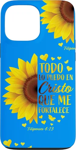 Vista 24 de Cristiano Español Regalo Mujeres Religioso Versículo de la Biblia Girasol Funda para iPhone 17