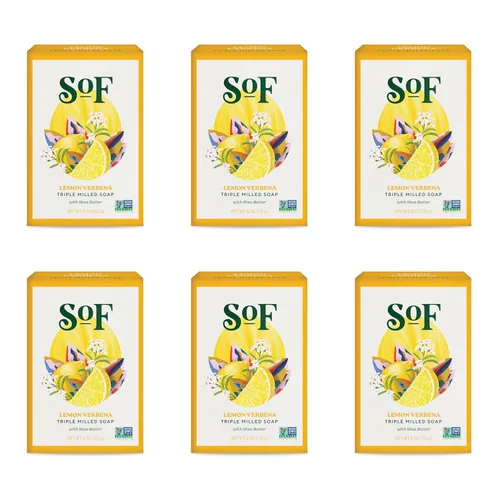 Vista 8 de South Of France SoF - Jabón de barra triple molido, con aceite de coco y manteca de karité orgánica, vegano y sin OMG, libre de ftalatos, sulfatos
