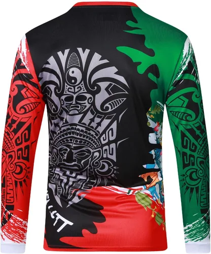 Vista 3 de Camiseta de ciclismo de montaña para hombre, manga larga, MTB Off-Road México, camisetas de descenso y motocross