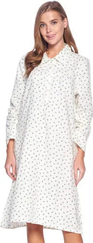 Vista 15 de Casual Nights Camisón de franela con flores de manga larga para mujer Azul