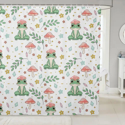 Vista 23 de Erosebridal Cortina de Ducha de Dinosaurio de Dibujos Animados 3D para Niños Varones Adultos Baño Selva Dino Tela Cortina de Baño 72" An x 72 L