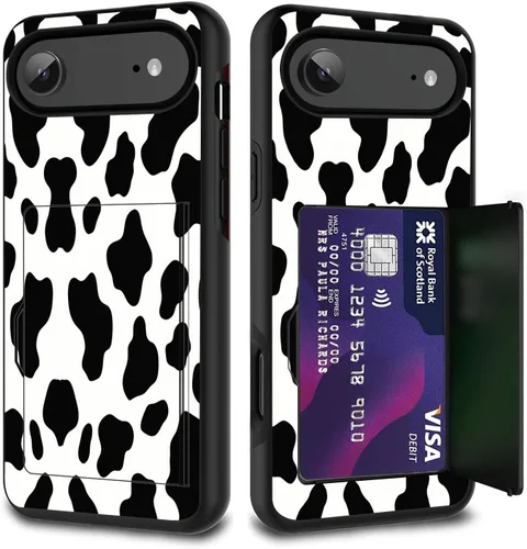 Vista 22 de Funda para tarjetas de crédito, doble capa híbrida a prueba de golpes, protección contra caídas con función atril para iPhone 17 de 6.3 pulgadas