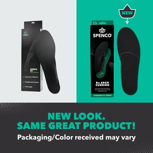 Vista 2 de Spenco RX Arch Cushion Plantillas de Zapatos de Soporte Cómodo de Longitud Completa, Verde Hombre 12-13.5