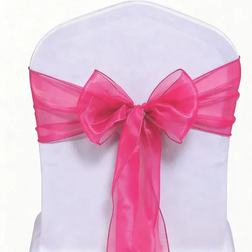 Vista 18 de Paquete de 50 bandas para sillas de organza negra, lazos para silla para decoración de fiestas, bodas, conferencias, sillas de gasa universales
