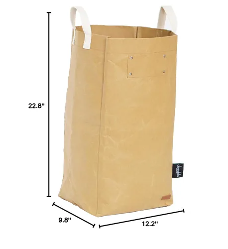 Vista 9 de Deeablo New York Bolsa de papel reutilizable sostenible, altamente versátil, lavable para reciclaje, cesta de reciclaje multiusos, bolsa de Marrón