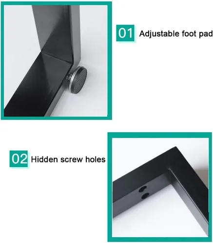 Vista 4 de Patas ajustables para muebles de hierro forjado, patas de mesa en forma de V, para escritorio, mesa de reunión, mesa de comedor, mesa de mesa/pie