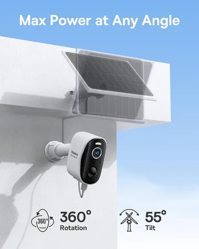 Vista 11 de Baseus Cámaras de seguridad solares inalámbricas para exteriores, kit de 2 cámaras N1 con panel solar 3W, cámara de visión nocturna a color 2K