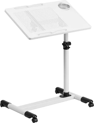 Vista 5 de Flash Furniture Macon - Escritorio para computadora móvil de acero de altura ajustable