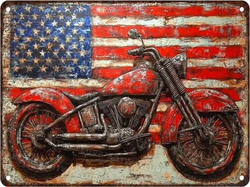 Vista 14 de ARTWALLURE Letrero de metal vintage de motocicletas con texto en inglés «Girl Biker No One is Perfect Except Woman Rides» para cafetería, bar
