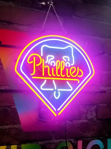 Vista 2 de Queen Sense 20"x16" Sports Phillies Neon Sign Neon Light Man Cave Neon Lamp A120PP