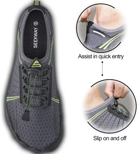 Vista 5 de SEEKWAY - Zapatos de agua unisex, de secado rápido, tipo calcetín y con sensación de pie descalzo para adultos, para playa, natación, río, piscina