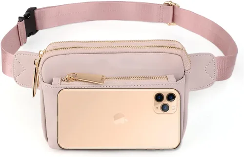 Vista 8 de UTO Riñonera cruzada para mujer, a la moda, cinturón, pecho, cintura, cadera, para ir de compras al aire libre, viajes, senderismo