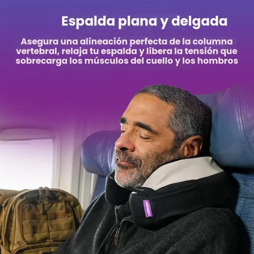 Vista 5 de Cabeau Almohada cervical de viaje para aviones – The Neck's Evolution, TNE S3 – Diseño de espuma viscoelástica de apoyo para vuelos de larga