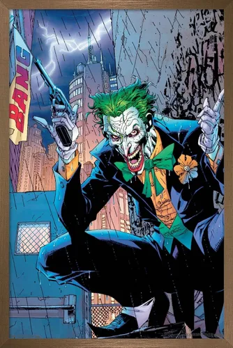 Vista 15 de Trends International DC Comics - Póster de pared de The Joker - Bang, 14.725 x 22.375 pulgadas, versión enmarcada de madera de granero Versión