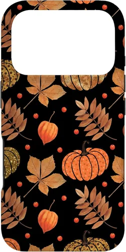 Vista 30 de Otoño hojas y calabazas patrón Halloween otoño regalos caso para iPhone 17