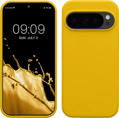 Vista 112 de kwmobile Funda Compatible con Google Pixel 6 Pro - Funda de teléfono de silicona TPU con acabado suave - Azul Arrecife