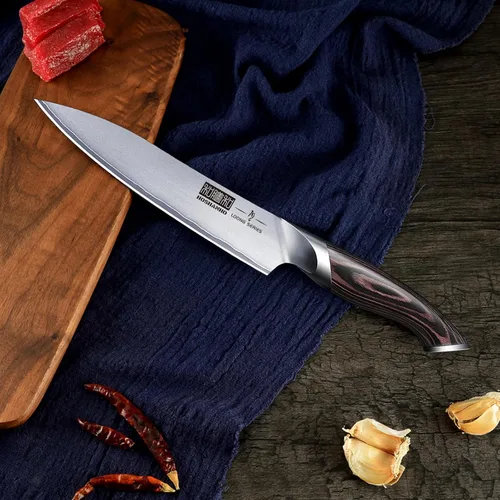 Vista 8 de HOSHANHO Cuchillo utilitario de cocina de 6 pulgadas, cuchillo de chef japonés ultra afilado del acero inoxidable