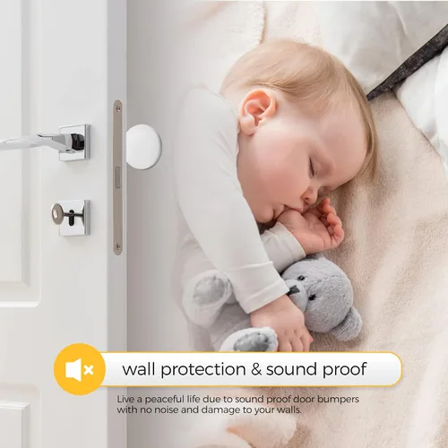 Vista 8 de Ravinte Hardware Tope de puerta protector de pared para paredes con adhesivo fuerte en la parte trasera, perilla de puerta, protector de pared